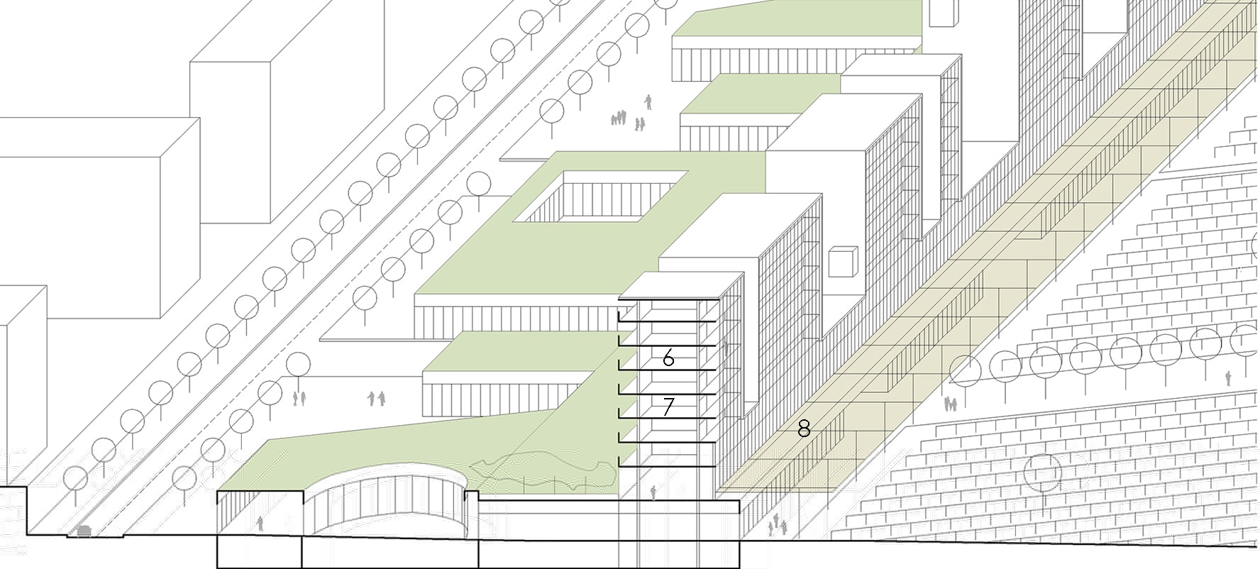 schematic section of buildings