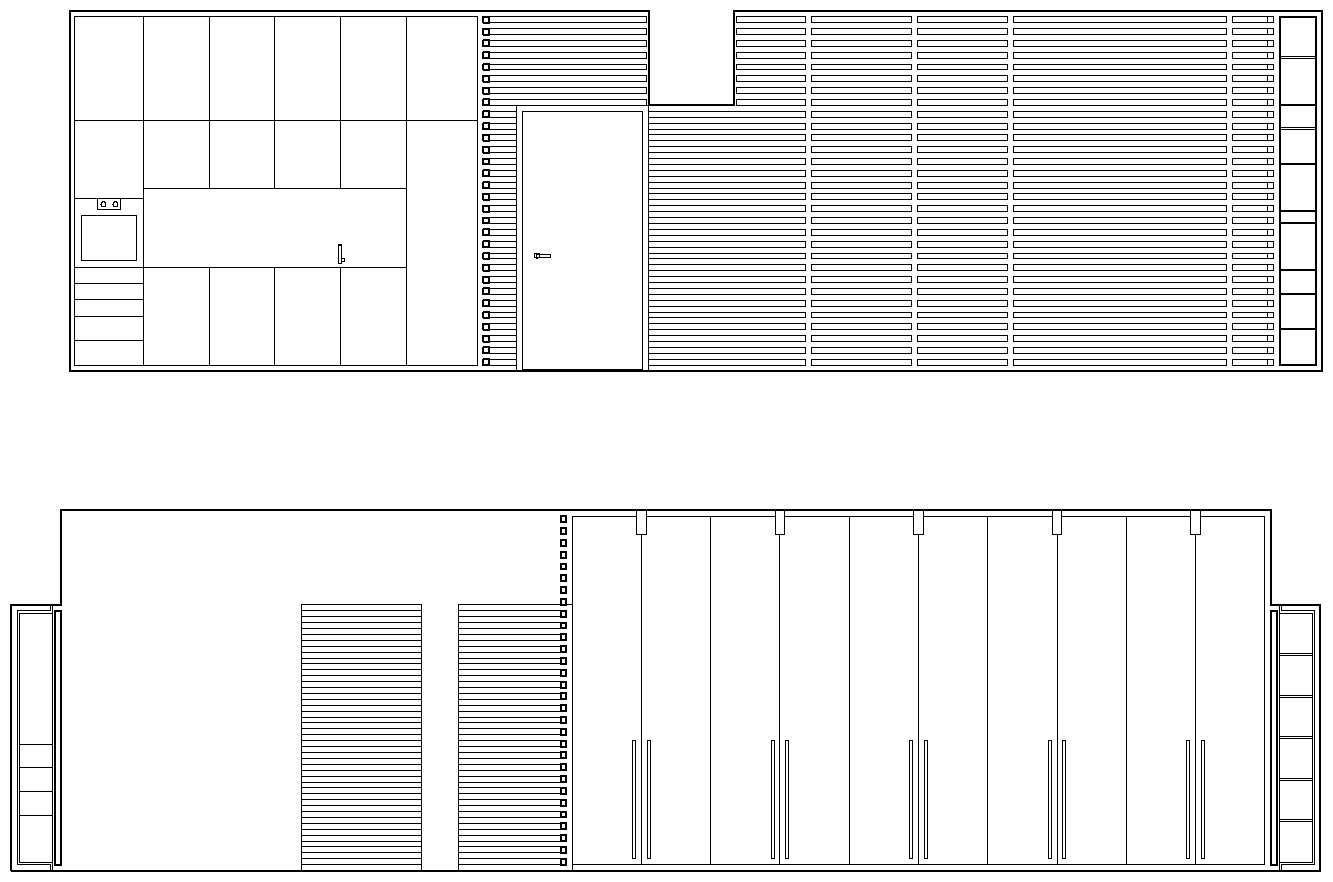 two interior section cad drawings